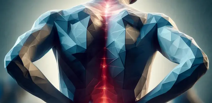 Illustration of the spine highlighting back pain